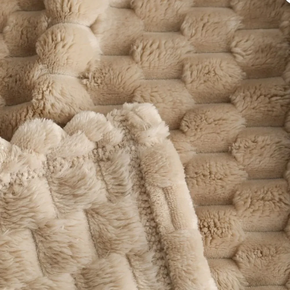 Better Homes and Gardens Papryus Beige Bubble Luxurious Throw Blanket